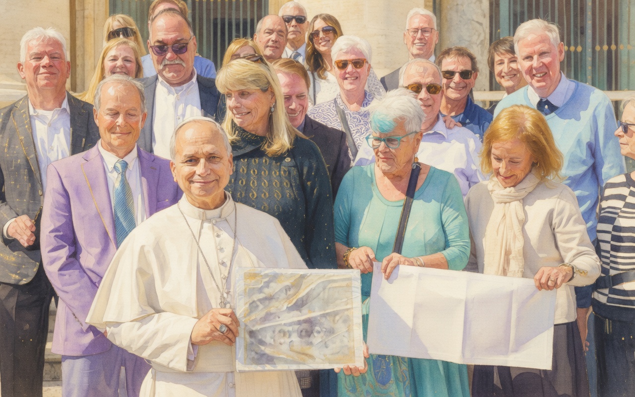 دیدار صمیمانه پاپ لئو چهاردهم با همکلاسی‌های دوران ابتدایی